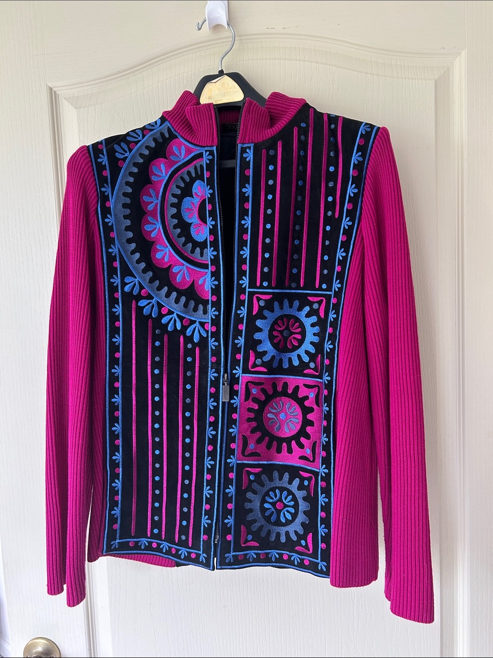 vintage Bob Mackie Wearable Art zip-up jacket